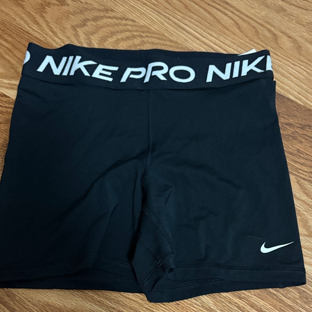 Nike Black Athletic Shorts with White Logo